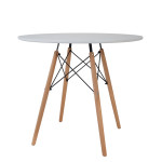 Masa living Eliza - diametru 90 cm - blat alb