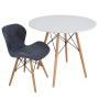 Masa living Eliza - diametru 90 cm - blat alb Masa living Eliza - diametru 90 cm - blat alb