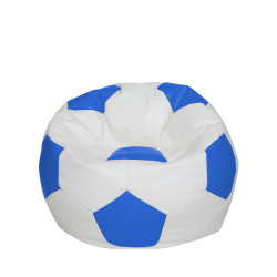 Fotoliu puf Mondo Ball - imitatie piele - alb/albastru Fotoliu puf Mondo Ball - imitatie piele - alb/albastru