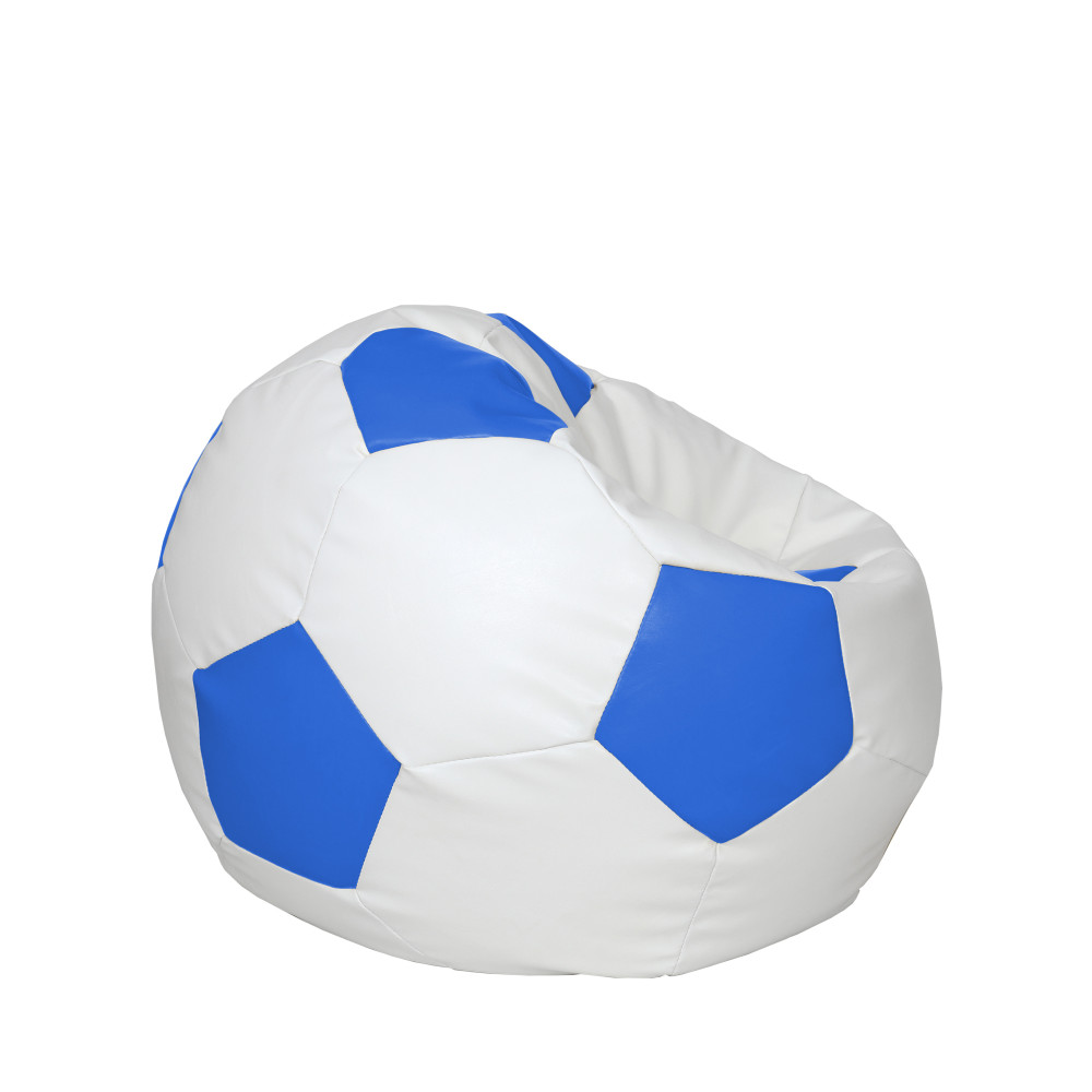 Fotoliu puf Mondo Ball - imitatie piele - alb/albastru Fotoliu puf Mondo Ball - imitatie piele - alb/albastru