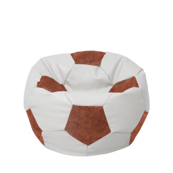 Fotoliu puf Mondo Ball - imitatie piele - alb/coniac Fotoliu puf Mondo Ball - imitatie piele - alb/coniac