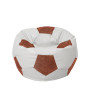 Fotoliu puf Mondo Ball - imitatie piele - alb/coniac Fotoliu puf Mondo Ball - imitatie piele - alb/coniac
