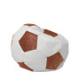 Fotoliu puf Mondo Ball - imitatie piele - alb/coniac Fotoliu puf Mondo Ball - imitatie piele - alb/coniac
