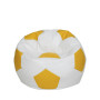 Fotoliu puf Mondo Ball - imitatie piele - alb/galben Fotoliu puf Mondo Ball - imitatie piele - alb/galben