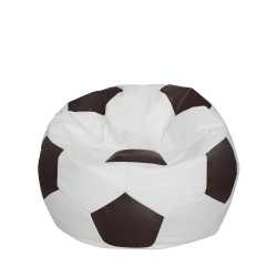 Fotoliu puf Mondo Ball - imitatie piele - alb/maro Fotoliu puf Mondo Ball - imitatie piele - alb/maro