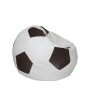 Fotoliu puf Mondo Ball - imitatie piele - alb/maro Fotoliu puf Mondo Ball - imitatie piele - alb/maro