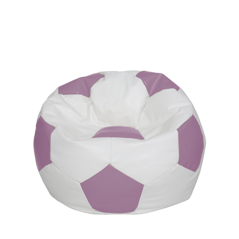 Fotoliu puf Mondo Ball - imitatie piele - alb/mov Fotoliu puf Mondo Ball - imitatie piele - alb/mov