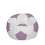 Fotoliu puf Mondo Ball - imitatie piele - alb/mov Fotoliu puf Mondo Ball - imitatie piele - alb/mov