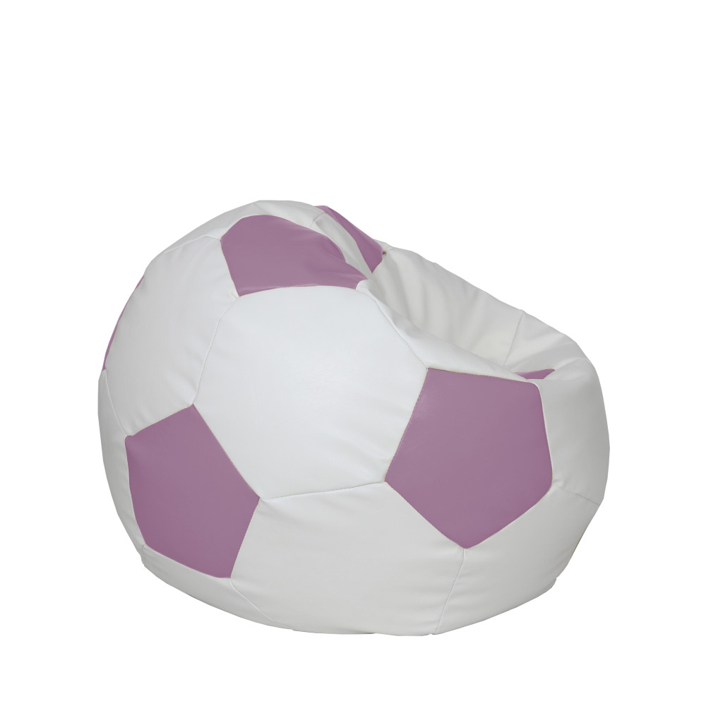 Fotoliu puf Mondo Ball - imitatie piele - alb/mov Fotoliu puf Mondo Ball - imitatie piele - alb/mov