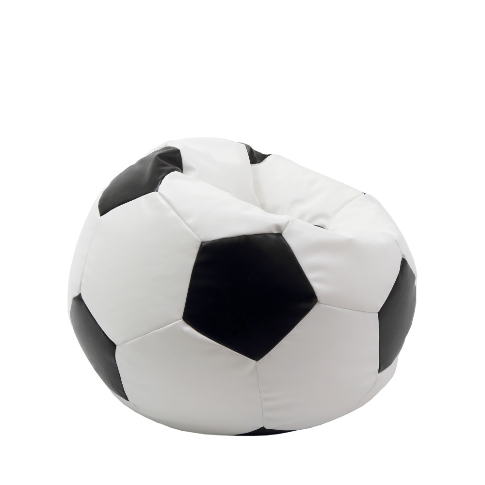 Fotoliu puf Mondo Ball - imitatie piele - alb/negru Fotoliu puf Mondo Ball - imitatie piele - alb/negru