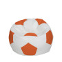 Fotoliu puf Mondo Ball - imitatie piele - alb/portocaliu Fotoliu puf Mondo Ball - imitatie piele - alb/portocaliu