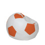 Fotoliu puf Mondo Ball - imitatie piele - alb/portocaliu Fotoliu puf Mondo Ball - imitatie piele - alb/portocaliu
