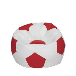 Fotoliu puf Mondo Ball - imitatie piele - alb/rosu Fotoliu puf Mondo Ball - imitatie piele - alb/rosu