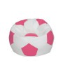 Fotoliu puf Mondo Ball - imitatie piele - alb/roz Fotoliu puf Mondo Ball - imitatie piele - alb/roz
