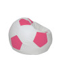 Fotoliu puf Mondo Ball - imitatie piele - alb/roz Fotoliu puf Mondo Ball - imitatie piele - alb/roz