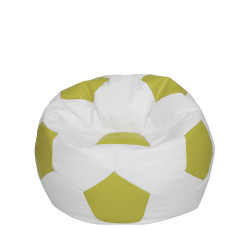 Fotoliu puf Mondo Ball - imitatie piele - alb/verde Fotoliu puf Mondo Ball - imitatie piele - alb/verde