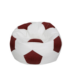 Fotoliu puf Mondo Ball - imitatie piele - alb/bordo Fotoliu puf Mondo Ball - imitatie piele - alb/bordo