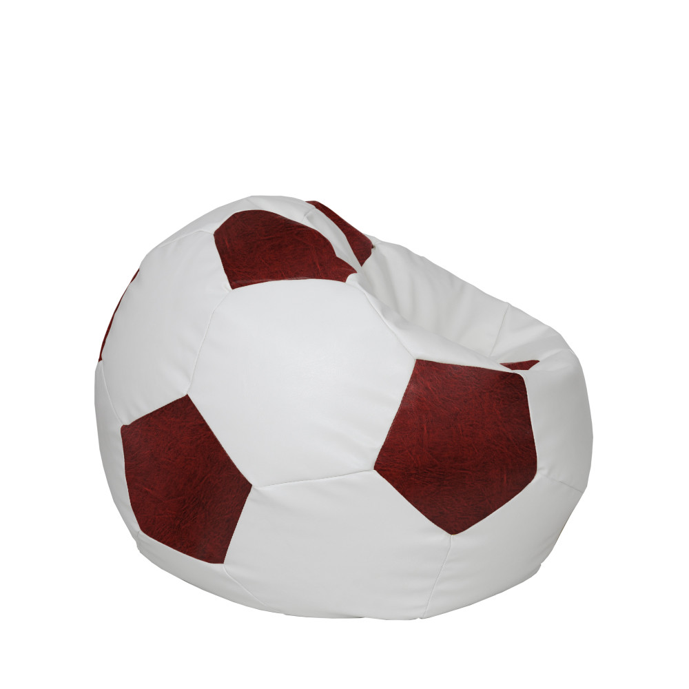 Fotoliu puf Mondo Ball - imitatie piele - alb/bordo Fotoliu puf Mondo Ball - imitatie piele - alb/bordo