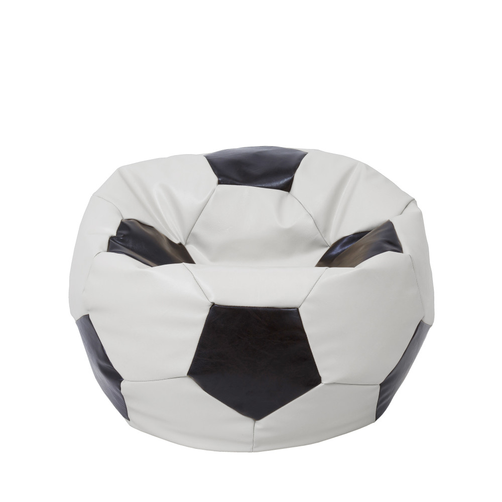 Fotoliu puf Mondo Ball - imitatie piele - alb/wenge Fotoliu puf Mondo Ball - imitatie piele - alb/wenge