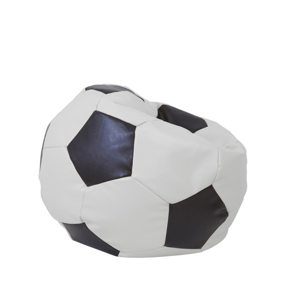 Fotoliu puf Mondo Ball - imitatie piele - alb/wenge Fotoliu puf Mondo Ball - imitatie piele - alb/wenge
