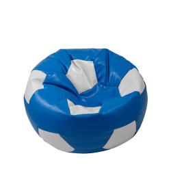 Fotoliu puf Mondo Ball - imitatie piele - albastru/alb Fotoliu puf Mondo Ball - imitatie piele - albastru/alb