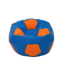Fotoliu puf Mondo Ball - imitatie piele - albastru/portocaliu Fotoliu puf Mondo Ball - imitatie piele - albastru/portocaliu