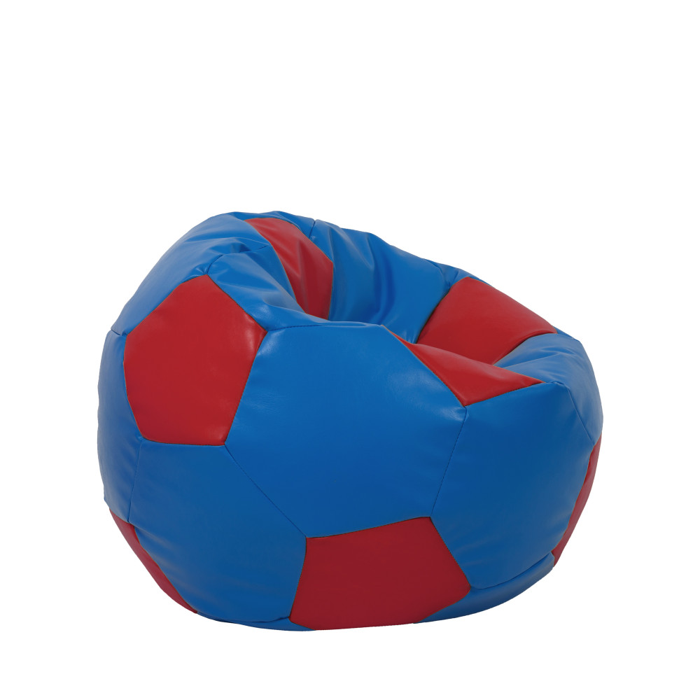 Fotoliu puf Mondo Ball - imitatie piele - albastru/rosu Fotoliu puf Mondo Ball - imitatie piele - albastru/rosu