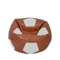 Fotoliu puf Mondo Ball - imitatie piele - coniac/alb Fotoliu puf Mondo Ball - imitatie piele - coniac/alb