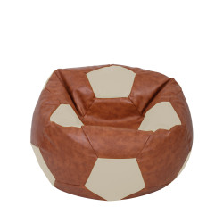 Fotoliu puf Mondo Ball - imitatie piele - coniac/crem Fotoliu puf Mondo Ball - imitatie piele - coniac/crem