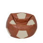 Fotoliu puf Mondo Ball - imitatie piele - coniac/crem Fotoliu puf Mondo Ball - imitatie piele - coniac/crem