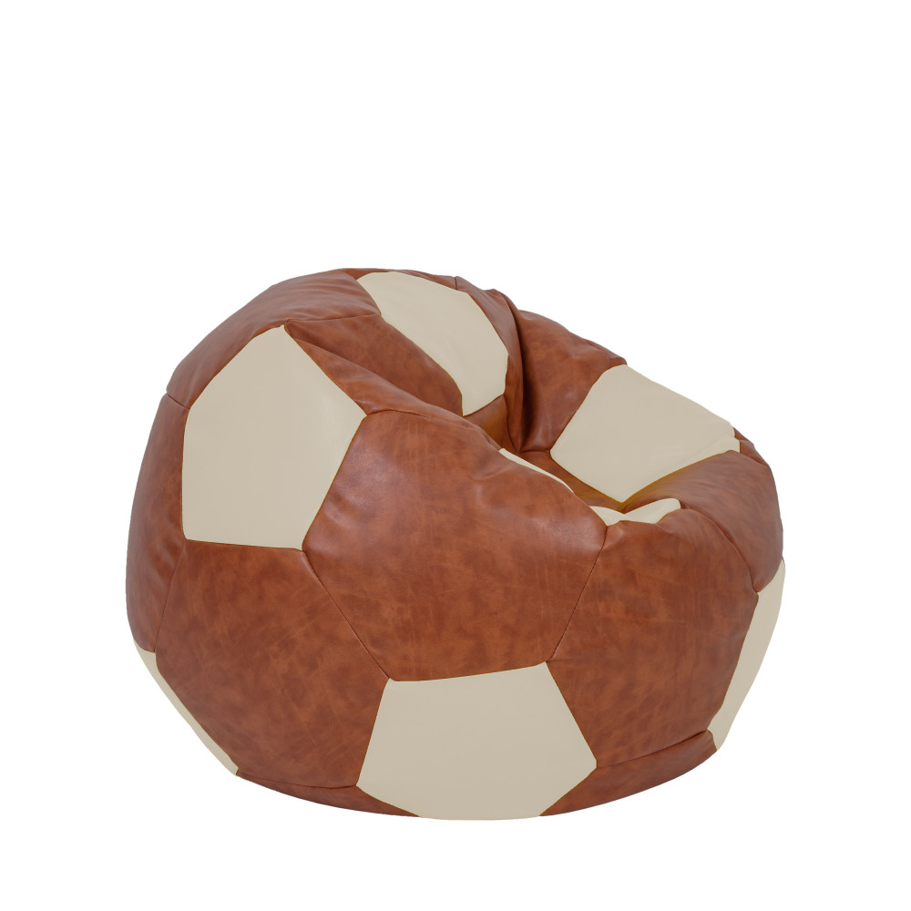 Fotoliu puf Mondo Ball - imitatie piele - coniac/crem Fotoliu puf Mondo Ball - imitatie piele - coniac/crem