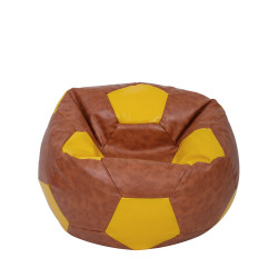 Fotoliu puf Mondo Ball - imitatie piele - coniac/galben Fotoliu puf Mondo Ball - imitatie piele - coniac/galben