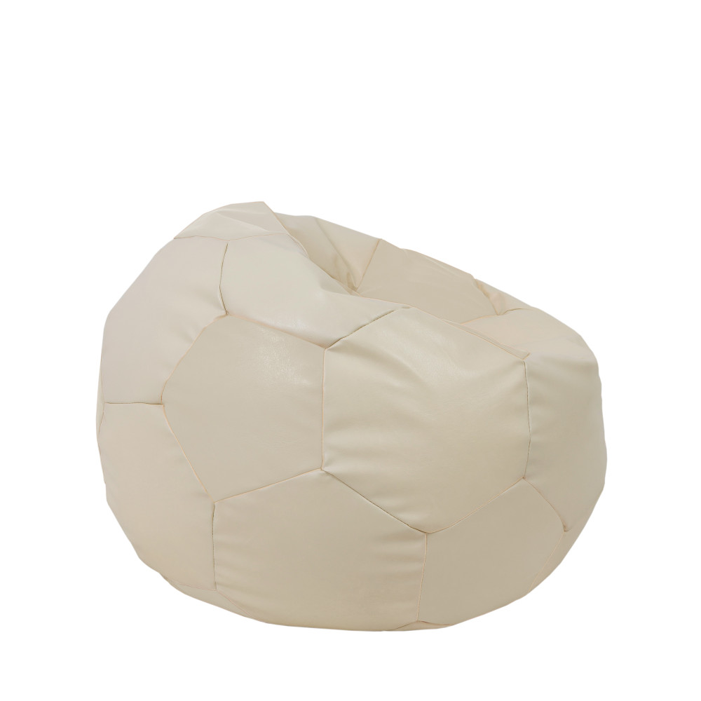 Fotoliu puf Mondo Ball - imitatie piele - crem Fotoliu puf Mondo Ball - imitatie piele - crem