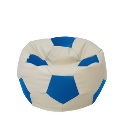 Fotoliu puf Mondo Ball - imitatie piele - crem/albastru Fotoliu puf Mondo Ball - imitatie piele - crem/albastru