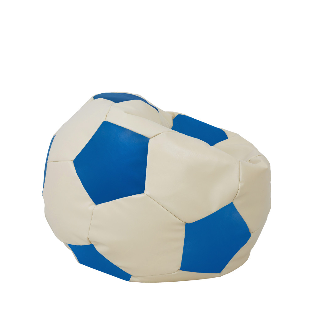 Fotoliu puf Mondo Ball - imitatie piele - crem/albastru Fotoliu puf Mondo Ball - imitatie piele - crem/albastru