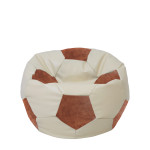 Fotoliu puf Mondo Ball - imitatie piele - crem/coniac