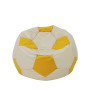 Fotoliu puf Mondo Ball - imitatie piele - crem/galben Fotoliu puf Mondo Ball - imitatie piele - crem/galben