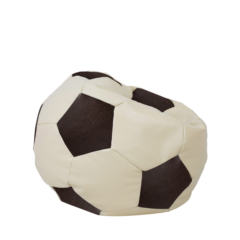 Fotoliu puf Mondo Ball - imitatie piele - crem/maro Fotoliu puf Mondo Ball - imitatie piele - crem/maro