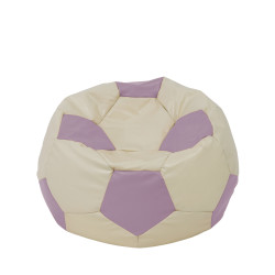 Fotoliu puf Mondo Ball - imitatie piele - crem/mov Fotoliu puf Mondo Ball - imitatie piele - crem/mov
