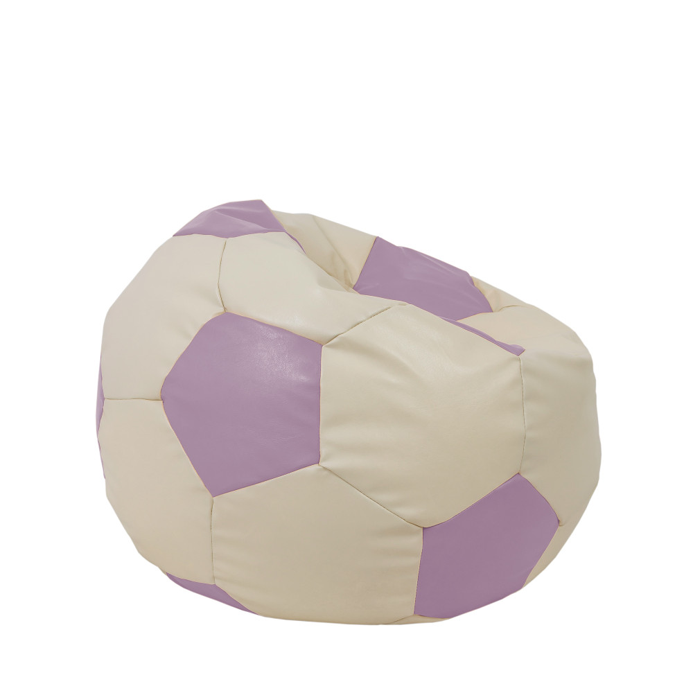 Fotoliu puf Mondo Ball - imitatie piele - crem/mov Fotoliu puf Mondo Ball - imitatie piele - crem/mov