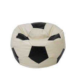 Fotoliu puf Mondo Ball - imitatie piele - crem/negru Fotoliu puf Mondo Ball - imitatie piele - crem/negru