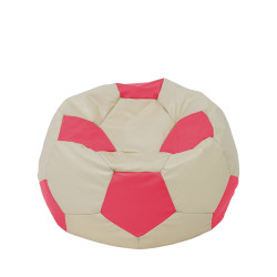 Fotoliu puf Mondo Ball - imitatie piele - crem/roz Fotoliu puf Mondo Ball - imitatie piele - crem/roz