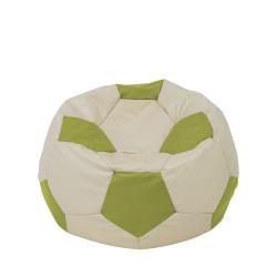 Fotoliu puf Mondo Ball - imitatie piele - crem/verde Fotoliu puf Mondo Ball - imitatie piele - crem/verde