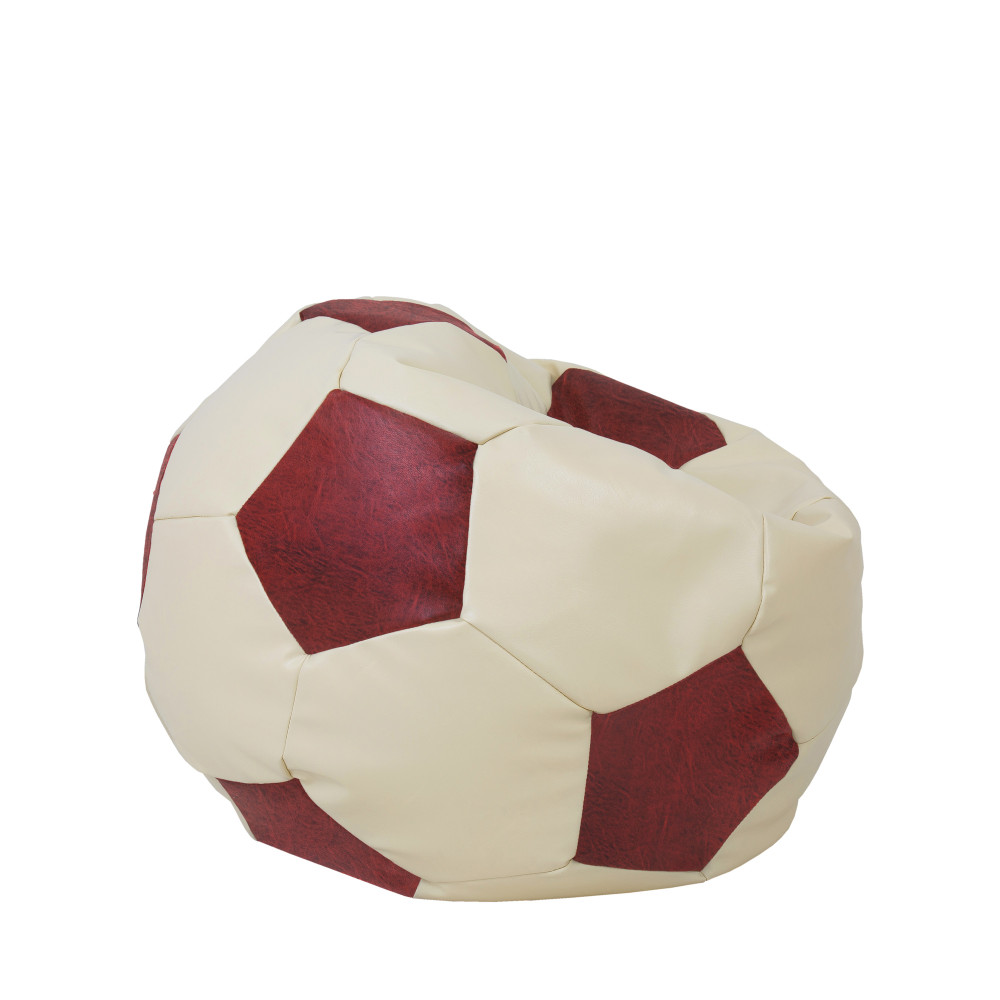 Fotoliu puf Mondo Ball - imitatie piele - crem/bordo Fotoliu puf Mondo Ball - imitatie piele - crem/bordo