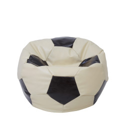 Fotoliu puf Mondo Ball - imitatie piele - crem/wenge Fotoliu puf Mondo Ball - imitatie piele - crem/wenge