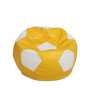 Fotoliu puf Mondo Ball - imitatie piele - galben/alb Fotoliu puf Mondo Ball - imitatie piele - galben/alb