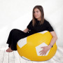 Fotoliu puf Mondo Ball - imitatie piele - galben/alb Fotoliu puf Mondo Ball - imitatie piele - galben/alb