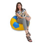 Fotoliu puf Mondo Ball - imitatie piele - galben/albastru Fotoliu puf Mondo Ball - imitatie piele - galben/albastru