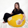 Fotoliu puf Mondo Ball - imitatie piele - galben/crem Fotoliu puf Mondo Ball - imitatie piele - galben/crem