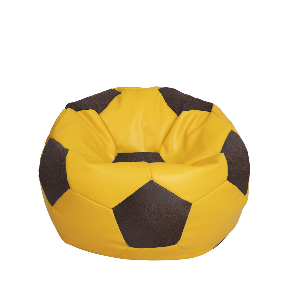 Fotoliu puf Mondo Ball - imitatie piele - galben/maro Fotoliu puf Mondo Ball - imitatie piele - galben/maro